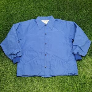 Vintage 80s Starter Coach Jacket Large 24x27 Blue